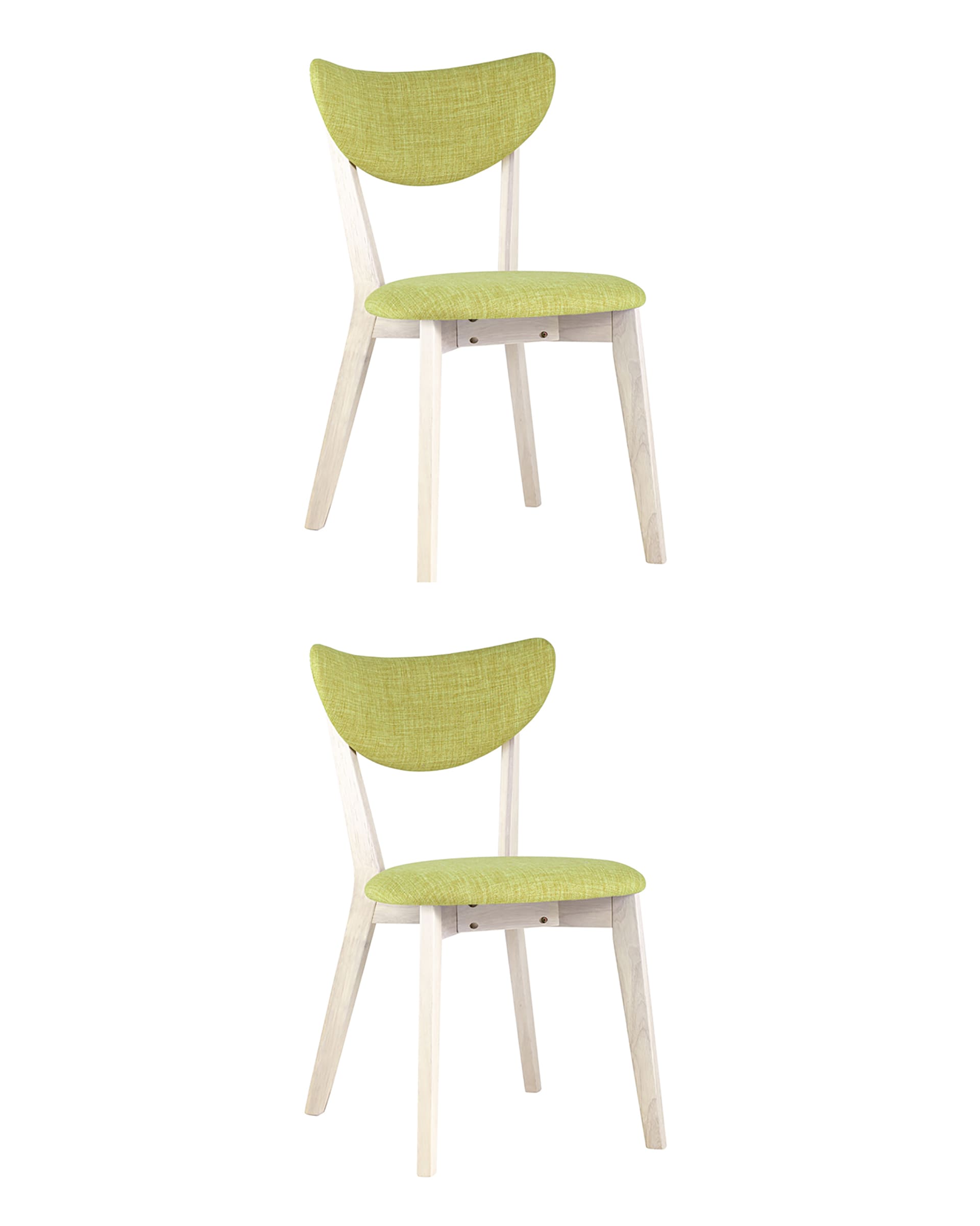 Комплект из двух стульев SVEN салатовый обеденный деревянный массив гевеи цвет беленый дуб