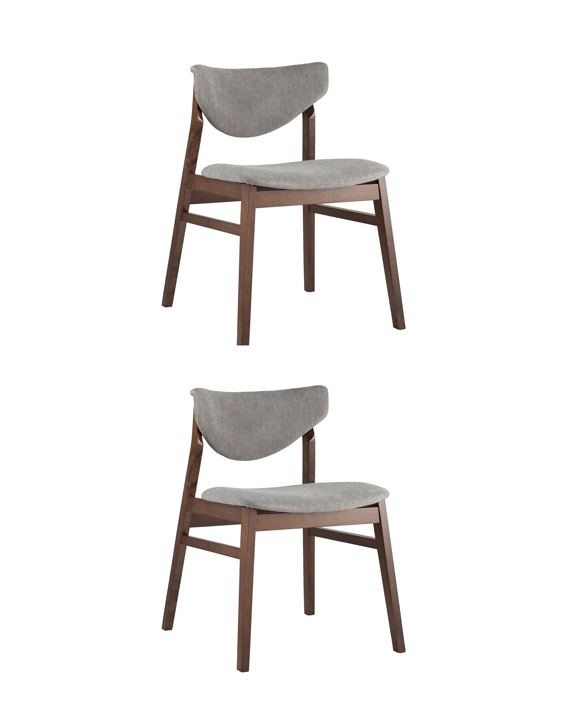 Комплект из двух стульев Ragnar мягкое тканевое серое сиденье деревянный каркас из массива гевеи
