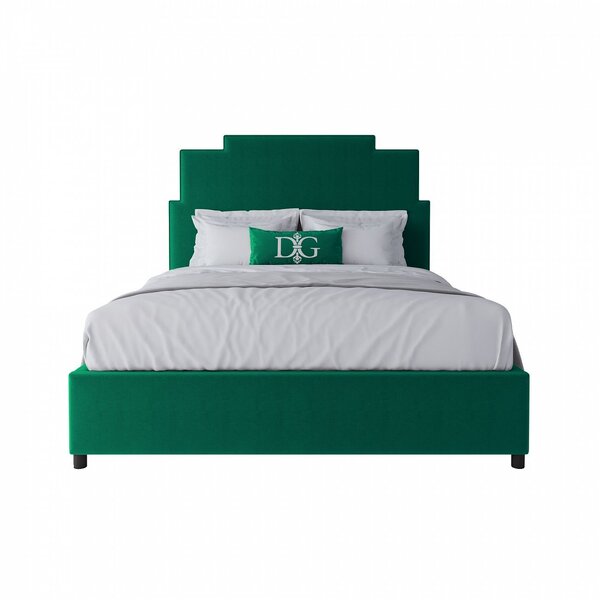 Кровать двуспальная 160х200 см зеленая Paxton Emerald Velvet