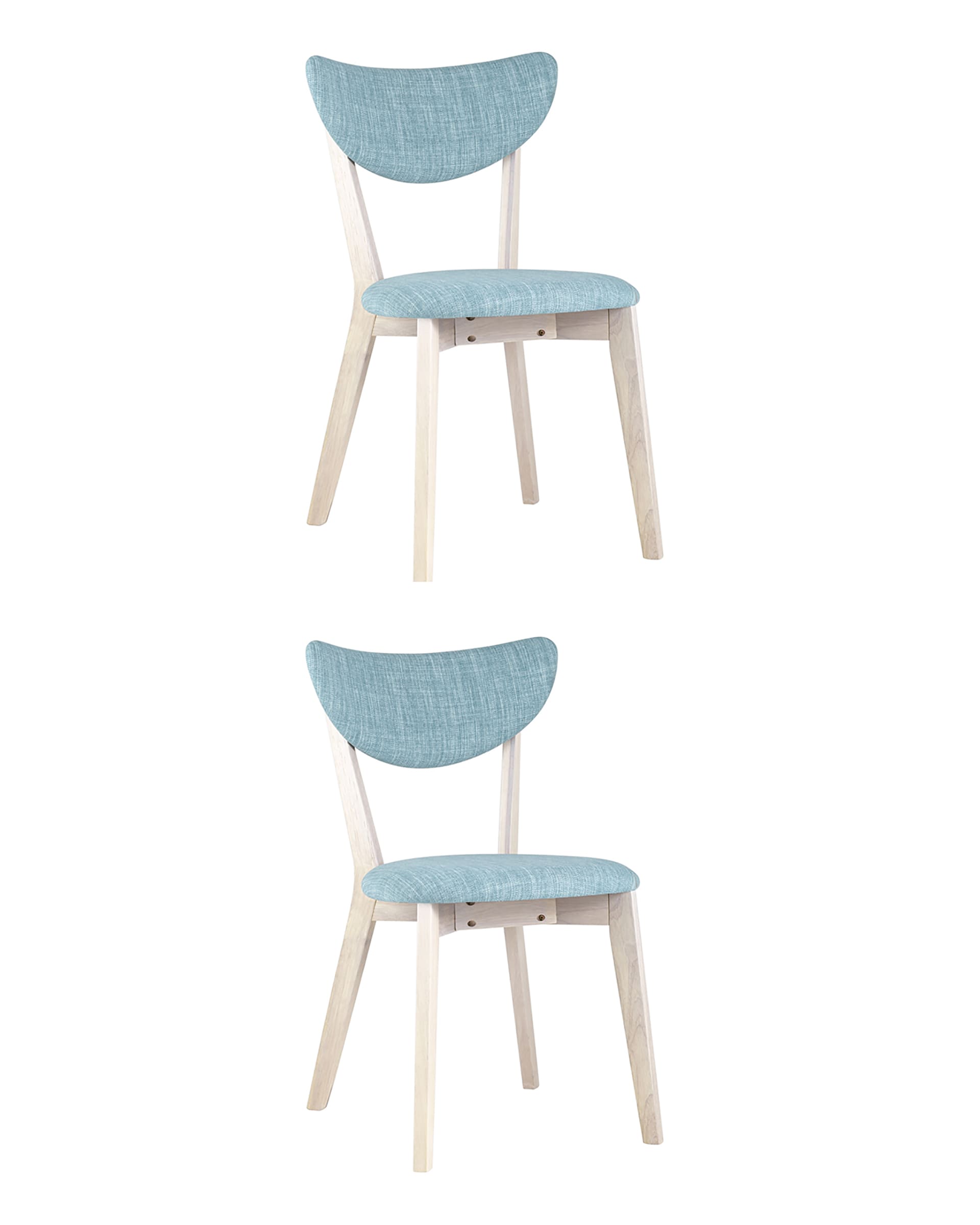 Комплект из двух стульев SVEN голубой обеденный деревянный массив гевеи цвет беленый дуб