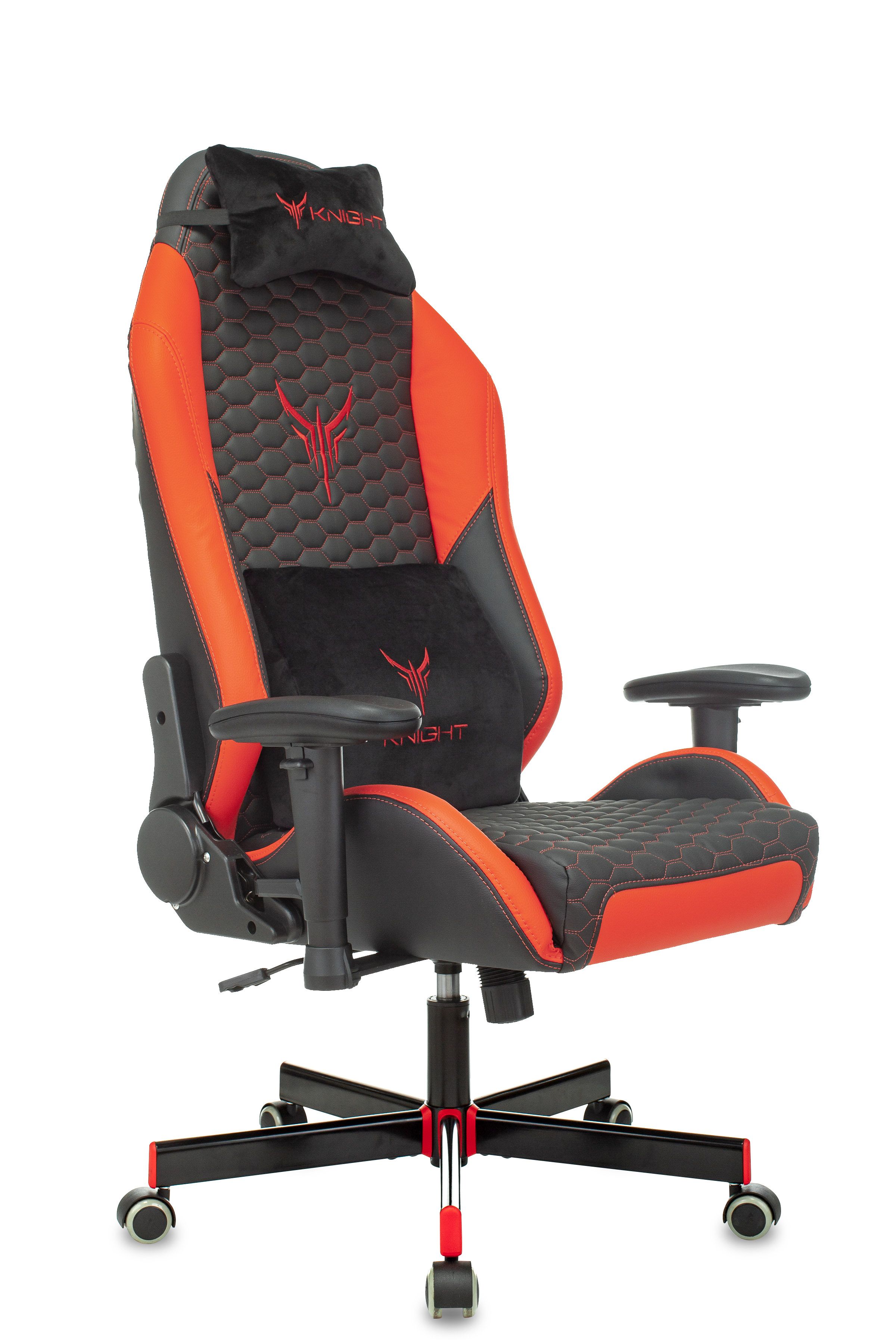 Компьютерное кресло игровое Knight Neon черный/красный эко.кожа с подголов. крестовина металл геймерское